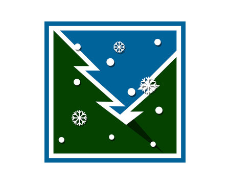 snow pine forest fir spruce tree nature image vector icon logo