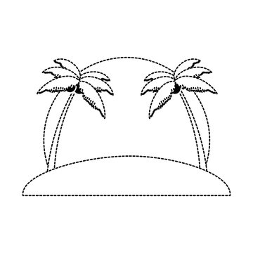 beach with palms scene