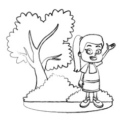 Little girl at park cartoon icon vector illustration graphic design