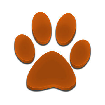 Logo footprint of dog 3d orange color
