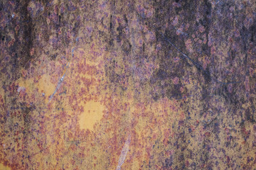 old rusty metal texture background with yellow color of construction machine