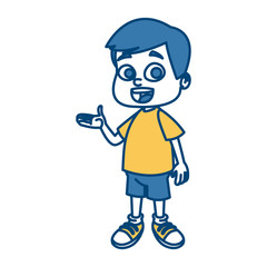 Cute school boy cartoon icon vector illustration graphic design