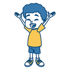 Cute school boy cartoon icon vector illustration graphic design