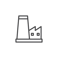 Factory line icon, outline vector sign, linear style pictogram isolated on white. Power plant symbol, logo illustration. Editable stroke