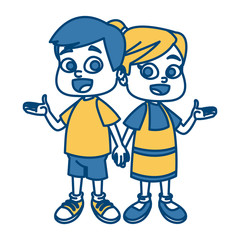 Little school kids cartoon icon vector illustration graphic design