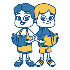 Little school kids cartoon icon vector illustration graphic design