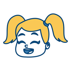 Cute girl face cartoon icon vector illustration graphic design