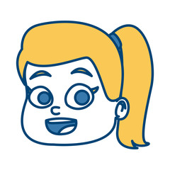 Obraz na płótnie Canvas Cute girl face cartoon icon vector illustration graphic design