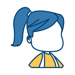 Faceless girl cartoon icon vector illustration graphic design