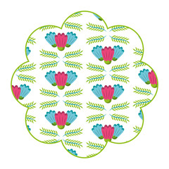 label spring flowers natural season ornament vector illustration