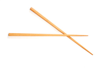Two chopsticks on  on white background         