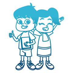 Fototapeta premium Little school kids cartoon icon vector illustration graphic design
