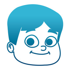 Cute boy face cartoon icon vector illustration graphic design
