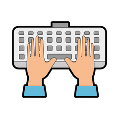 computer keyboard with hands user