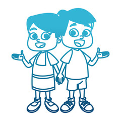 Little school kids cartoon icon vector illustration graphic design