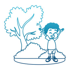 Little boy at park cartoon icon vector illustration graphic design