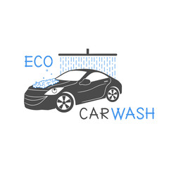 Car wash logo on white background, eco-friendly