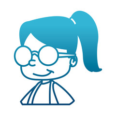 School girl with glasses cartoon icon vector illustration graphic design