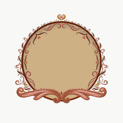 Round frame with a beautiful pattern around