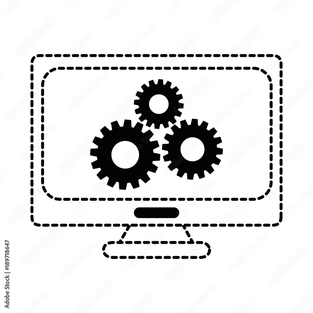 Poster computer display with gears
