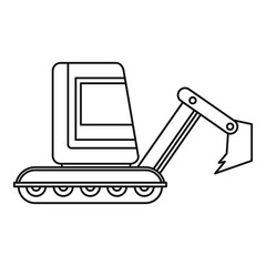 Mini excavator icon outline