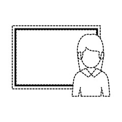 teacher woman with chalkboard avatar