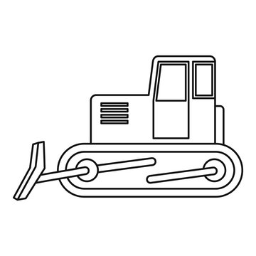 black outline bulldozer construction vehicle clip art preview