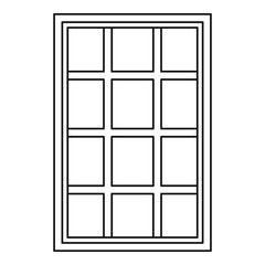 White latticed rectangle window icon outline