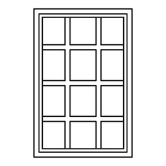 White latticed rectangle window icon outline