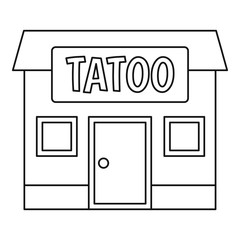 Tattoo salon building icon outline