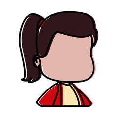 Faceless girl cartoon icon vector illustration graphic design