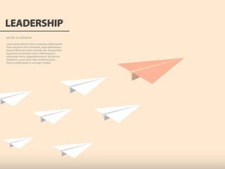 A different paper rocket flying out from others. Business concept of talent, leadership, teamwork, creativity and recruitment. Vector illustration.