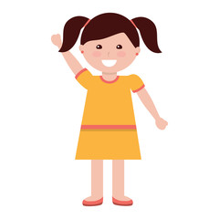 happy girl with pigtails kid child icon image vector illustration design 