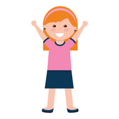 happy girl with headband kid child icon image vector illustration design 