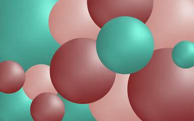 Background pink and green balls, vector