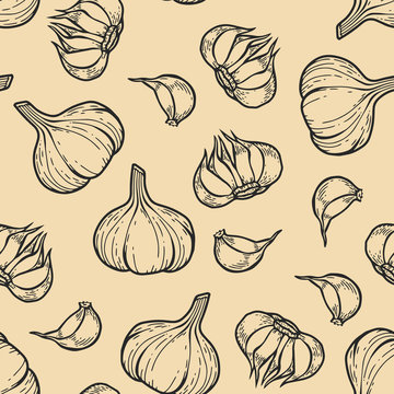 garlic seamless pattern
