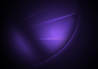 Abstract waves piercing a violet background