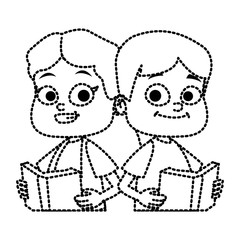 Little school kids cartoon icon vector illustration graphic design