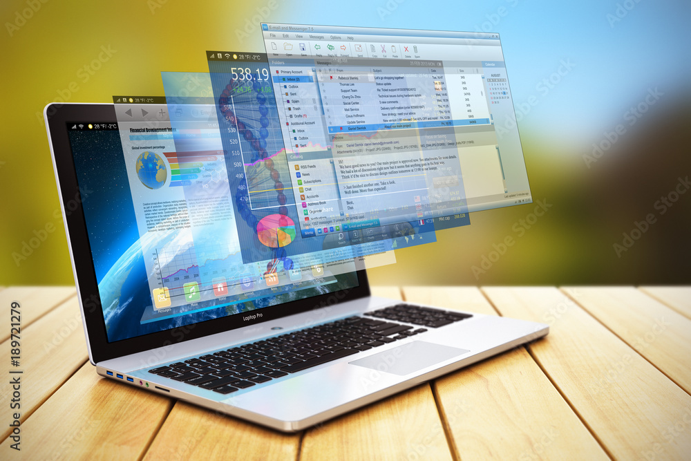 Aufkleber Software development and internet concept