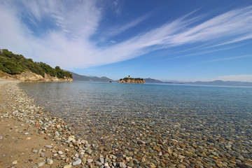      Beautiful beach with stones 