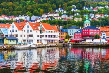 Fotobehang Landschap van Bergen, Noorwegen © Scanrail