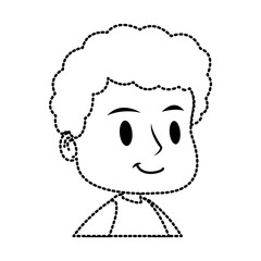 Cute boy face cartoon icon vector illustration graphic design