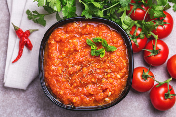 Indian Tomato Rasam with lentil, mint, cilantro and cashew