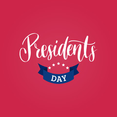 Happy Presidents Day handwritten phrase in vector.Used for holiday poster, greeting card etc.