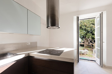 Interior photo of empty apartment, the kitchen