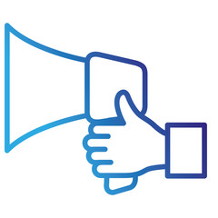 hand with megaphone sound isolated icon