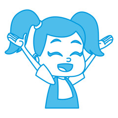 Cute school girl cartoon icon vector illustration graphic design