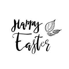 Happy Easter card with calligraphy text. Vector Template for Greetings, Congratulations, Prints, Invitations, Photo overlays. Hand lettering design for Holiday Poster