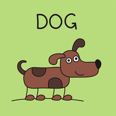 Fototapeta premium Funny puppy dog in cartoon style