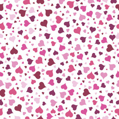 Beautiful romantic seamless pattern with hearts